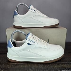 Vessi Courtside Classic Womens Size 8 Waterproof Shoes Off White Tidal Blue